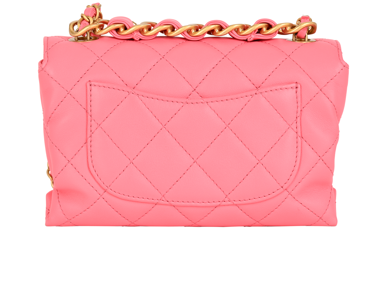 Matelasse Shoulder Bag, &pound;2,350, Handbags, Pink, Leather, Back view